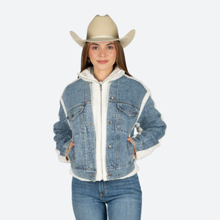Chamarra Rock & Roll Denim Ligt Vintage Dama