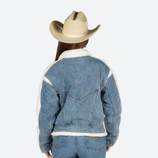 Chamarra Rock & Roll Denim Ligt Vintage Dama