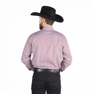 Camisa Golden Rooster Estampado Vino Caballero