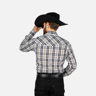 Camisa Wrangler Cuadros Negro Caballero