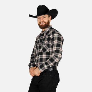 Camisa Wrangler Cuadros Negro Caballero