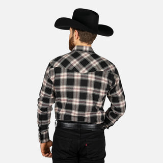 Camisa Wrangler Cuadros Negro Caballero