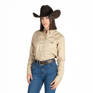Camisa Kimes Ranch Team Khaki Dama