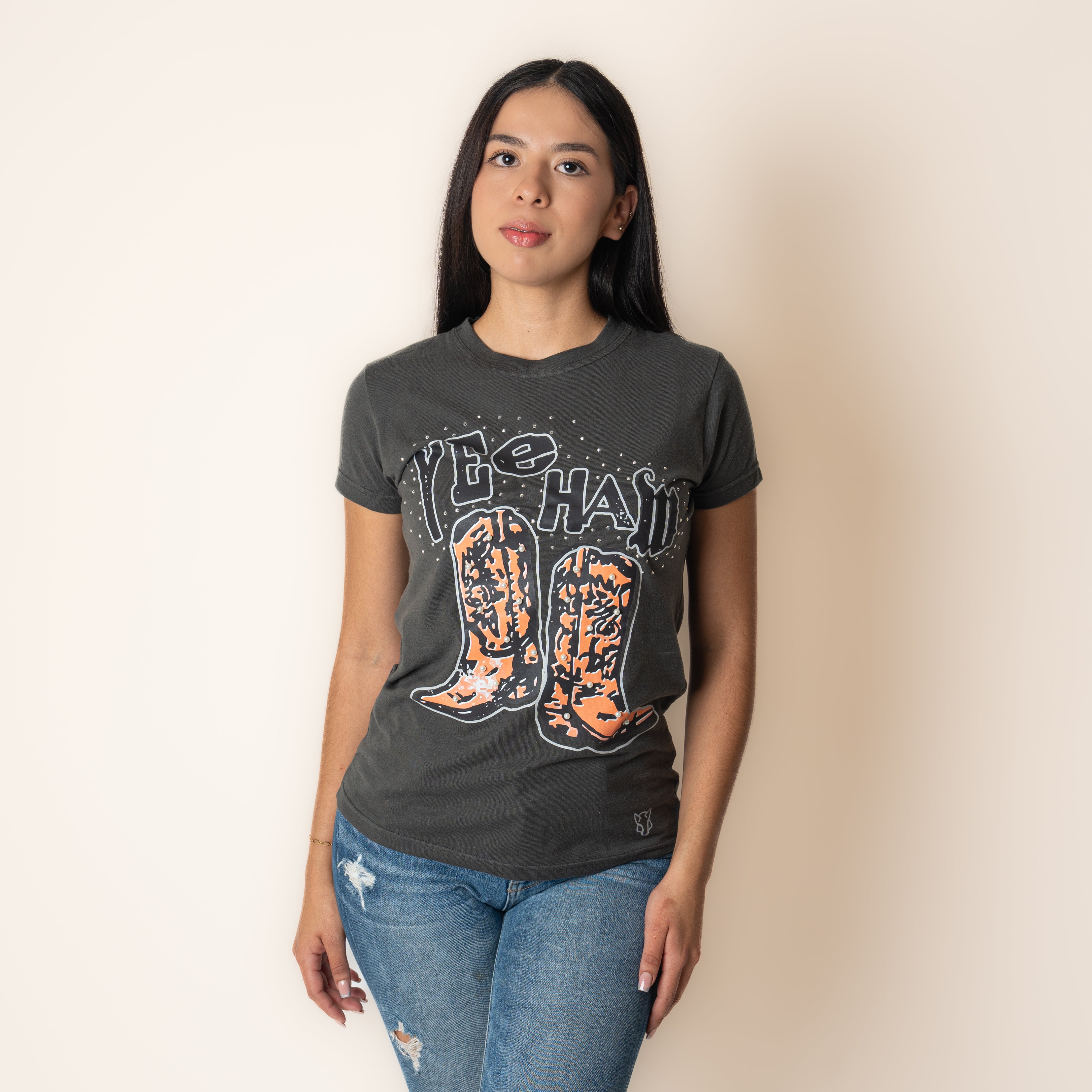 Blusa Coyote Ranch Boots Gris Dama