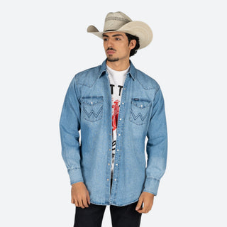 Camisa Wrangler Mezclilla Navy Caballero