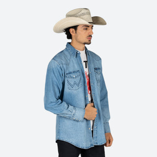 Camisa Wrangler Mezclilla Navy Caballero