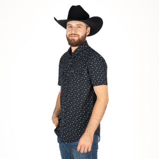 Camisa Panhandle Aztec Snap Knit Black Caballero