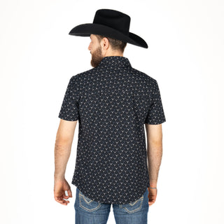 Camisa Panhandle Aztec Snap Knit Black Caballero