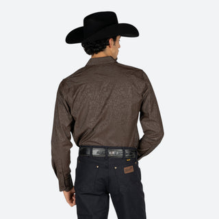 Camisa Platini Relieve Chocolate Caballero