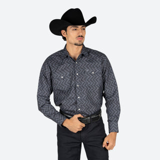 Camisa Rodeo Aztec Charcoal Caballero