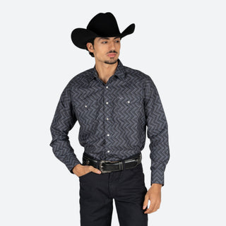 Camisa Rodeo Aztec Charcoal Caballero