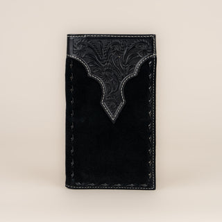 Billetera Nocona Cincelado Gamuza Negro Caballero