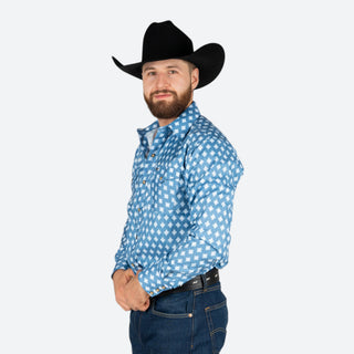 Camisa Rodeo Aztec Azul Caballero