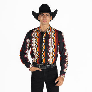 Camisa Wrangler Checotah Negro Caballero