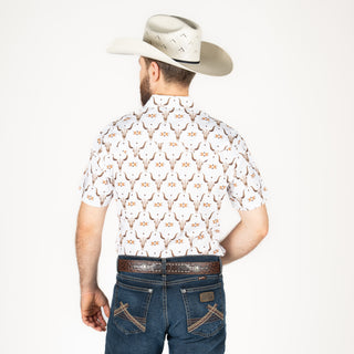 Camisa Rock & Roll Denim Vintage White Caballero