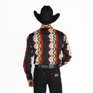 Camisa Wrangler Checotah Negro Caballero