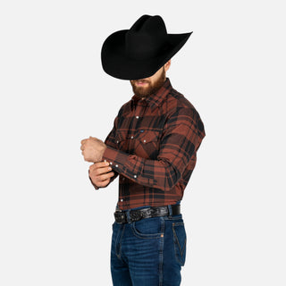 Camisa Wrangler Cuadros Marrón Caballero