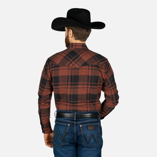 Camisa Wrangler Cuadros Marrón Caballero