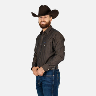 Camisa Wrangler Estampado Chocolate Caballero
