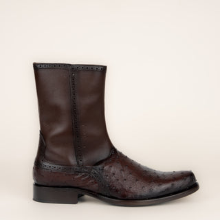 Bota Franco Cuadra Piel De Avestruz Choco Caballero