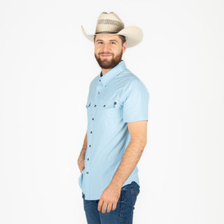 Camisa Rock & Roll Denim Ripstop Aqua Caballero