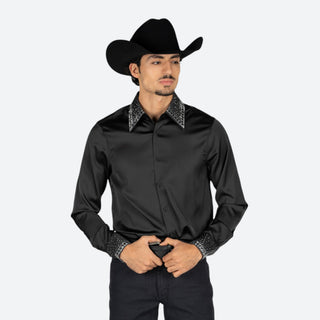 Camisa Barabas Cristales Negro Caballero