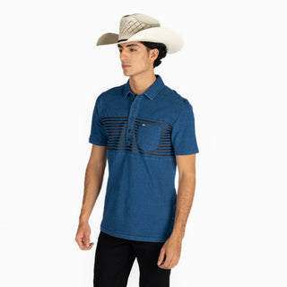 Playera Polo Kimes Ranch Holbrook Indigo Caballero