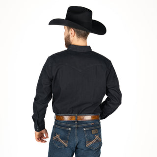 Camisa Levis Mezclilla Negro Liso Caballero