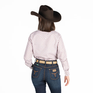 Camisa Rodeo Estampado Café Dama