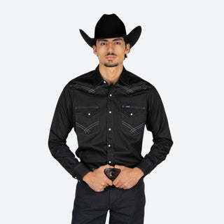 Camisa Wrangler Negro Caballero