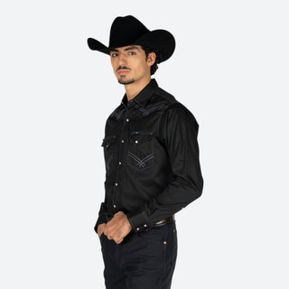 Camisa Wrangler Negro Caballero