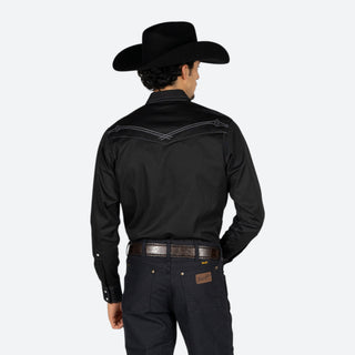 Camisa Wrangler Negro Caballero