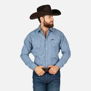 Camisa Wragler Cuadro Azul Caballero