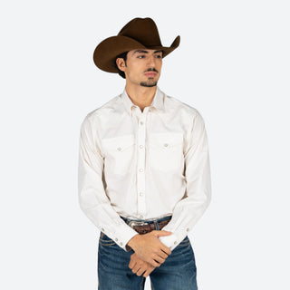 Camisa Ariat WF Pinpoint Oxford Off White Caballero
