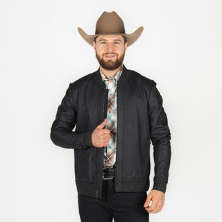 Chamarra Cuadra Borrego Matna Black Caballero