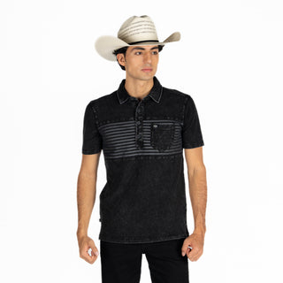 Playera Polo Kimes Ranch Holbrook Black Caballero