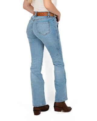 Jeans Rock & Roll Denim Scallop Pocket Riding Dama
