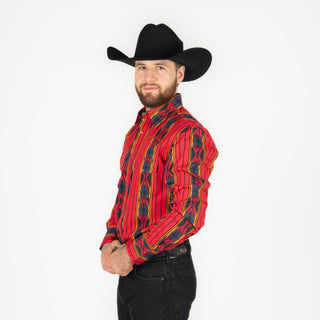 Camisa Wrangler Checotah Rojo Caballero
