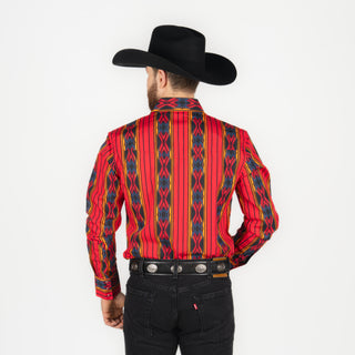 Camisa Wrangler Checotah Rojo Caballero