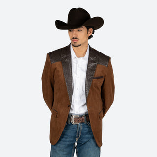 Saco Vaquero Barabas Grabado Tejido Choco Caballero