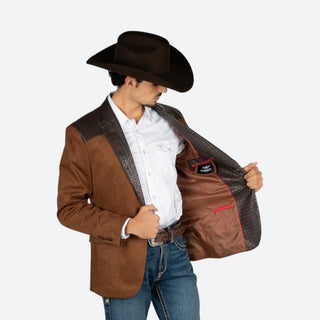 Saco Vaquero Barabas Grabado Tejido Choco Caballero