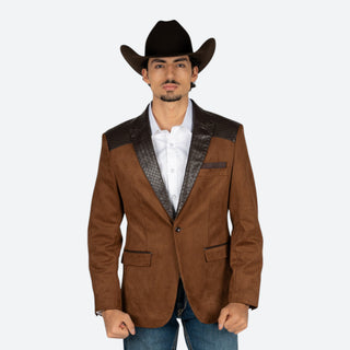 Saco Vaquero Barabas Grabado Tejido Choco Caballero