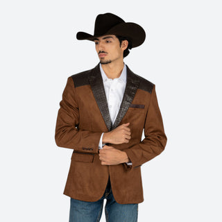 Saco Vaquero Barabas Grabado Tejido Choco Caballero