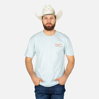 Playera Kimes Ranch Long Live Light Blue Caballero