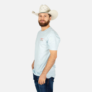 Playera Kimes Ranch Long Live Light Blue Caballero