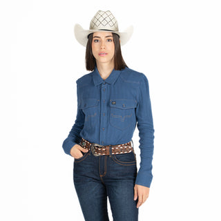 Blusa Kimes Ranch Isabel Pointelle Dark Blue Dama