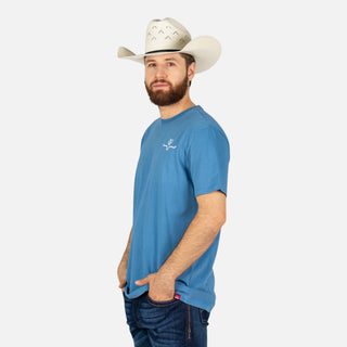Playera Kimes Ranch Lucky B Vintage Hauler Mid Blue Caballero