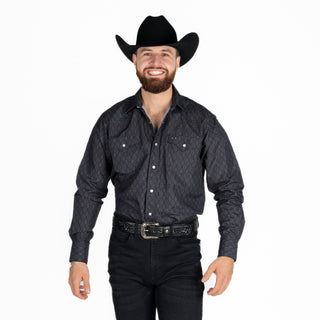 Camisa Rodeo Rombo Negro Caballero