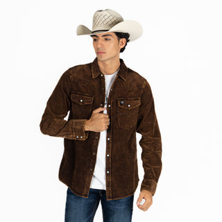 Sobrecamisa Kimes Ranch Catalina Cord Dark Brown Caballero