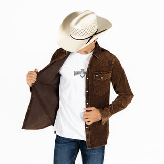 Sobrecamisa Kimes Ranch Catalina Cord Dark Brown Caballero